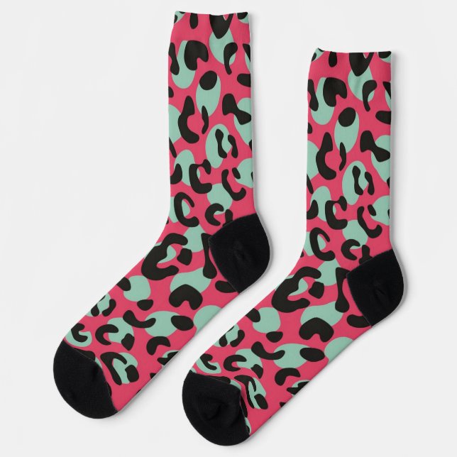 Animal print pattern socks (Left)