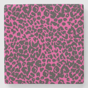Animal print pattern stone coaster