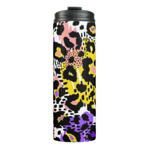 Animal print pattern thermal tumbler