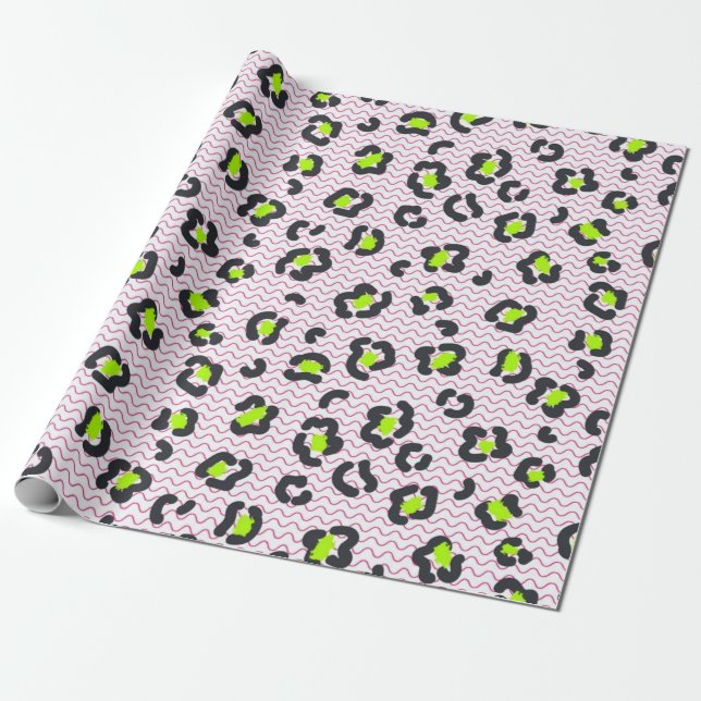 Animal print pattern wrapping paper (Unrolled)
