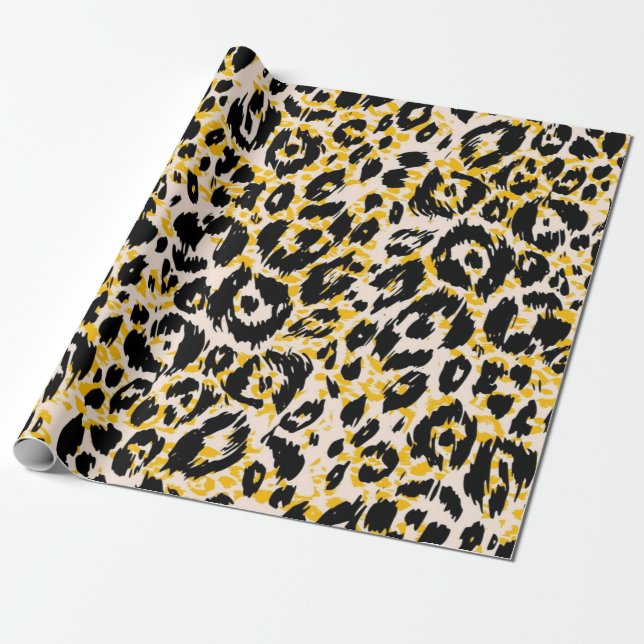 Animal print pattern wrapping paper (Unrolled)