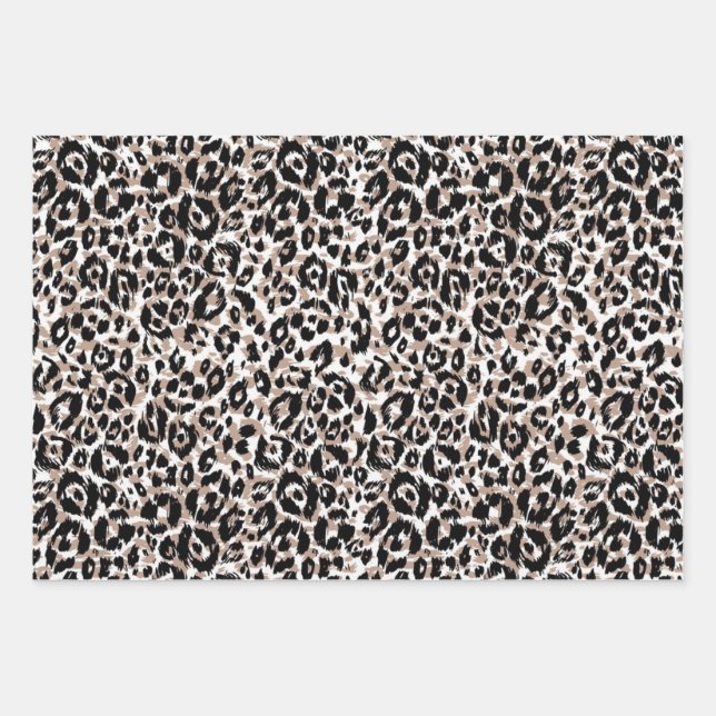 Animal print pattern wrapping paper sheet (Front)
