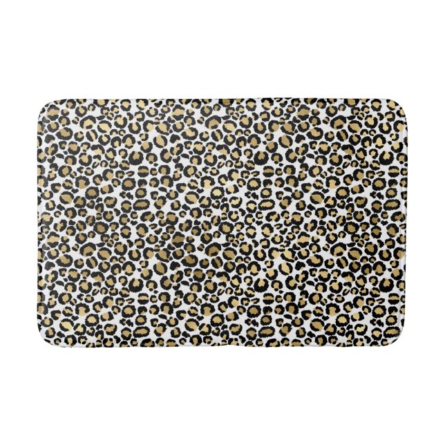 ANIMAL PRINT PATTERNED WHITE BATH MAT (Front)