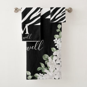 Animal Print Personalised Bath Towel Set