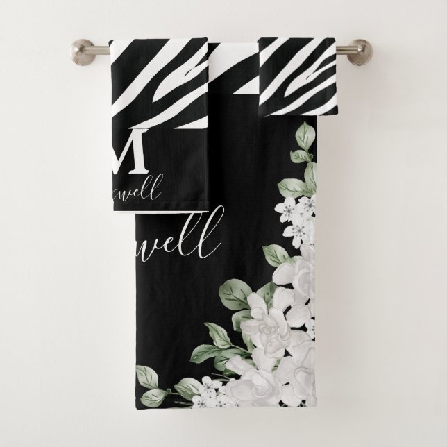 Animal Print Personalised Bath Towel Set (Insitu)