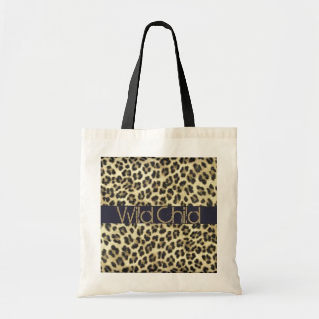Animal Print Personalised Brown Leopard Tote (Front)