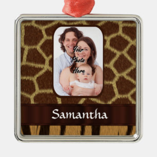 Animal print photo background metal tree decoration