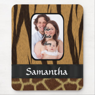 Animal print photo background mouse mat