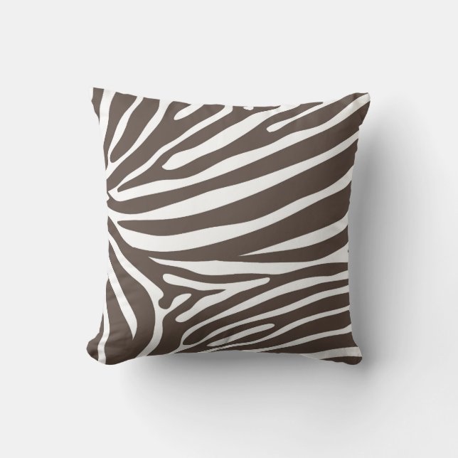 Animal Print Pillow- Zebra Brown Cushion (Front)
