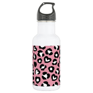 Animal Print, Pink Leopard, Cheetah Spots, Hearts 532 Ml Water Bottle