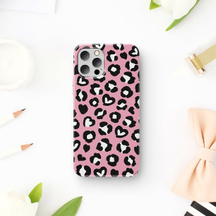 Animal Print, Pink Leopard, Cheetah Spots, Hearts iPhone 11 Case