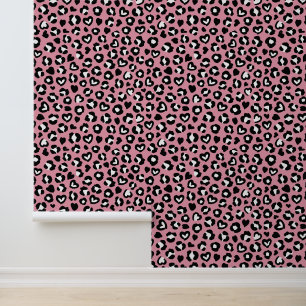 Animal Print, Pink Leopard, Cheetah Spots, Hearts Wallpaper