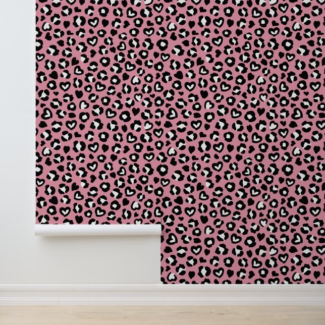 Animal Print, Pink Leopard, Cheetah Spots, Hearts Wallpaper (Application)