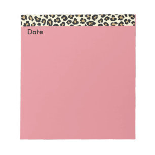 Animal Print Pink Notepad with Date