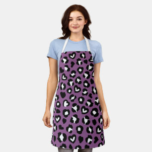 Animal Print, Purple Leopard, Cheetah Spots, Heart Apron