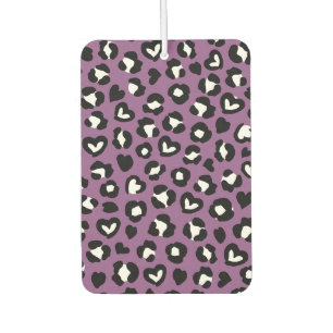 Animal Print, Purple Leopard, Cheetah Spots, Heart Car Air Freshener