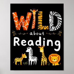 Animal print read a book character kids wild about