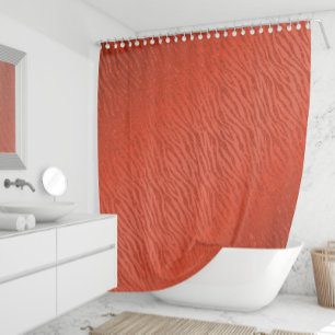 Animal Print Red Glitter Glam Shower Curtain