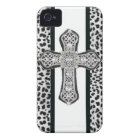 Animal print Rhinestone crusted Cross Iphone Case