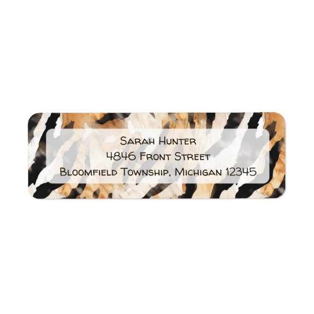 Animal print Safari themed birthday return address (Front)