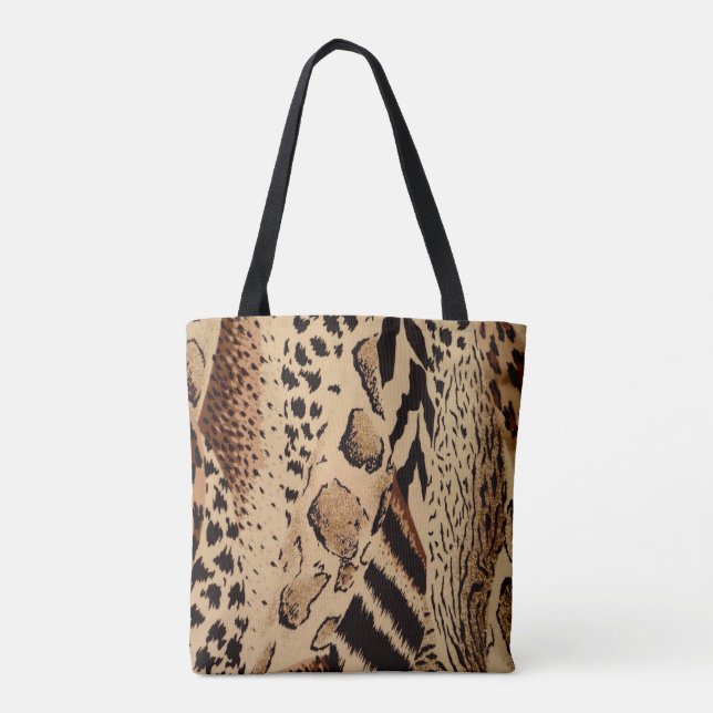 Animal Print Scarf Tote Bag (Back)