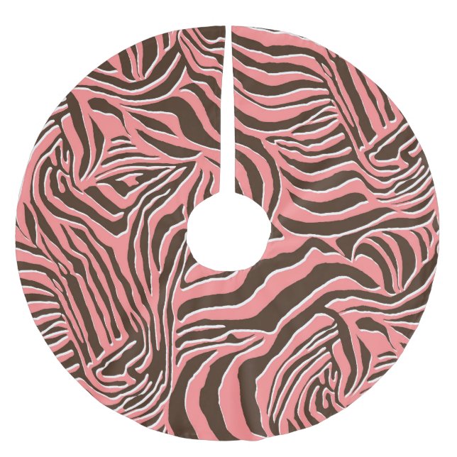 Animal print, seamless zebra pattern. brushed polyester tree skirt (Front)