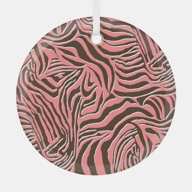 Animal print, seamless zebra pattern. glass tree decoration (Front)