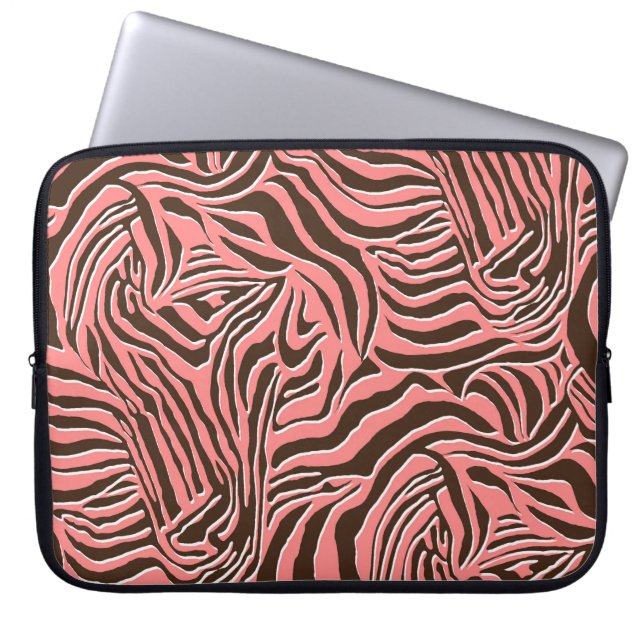 Animal print, seamless zebra pattern. laptop sleeve (Front)