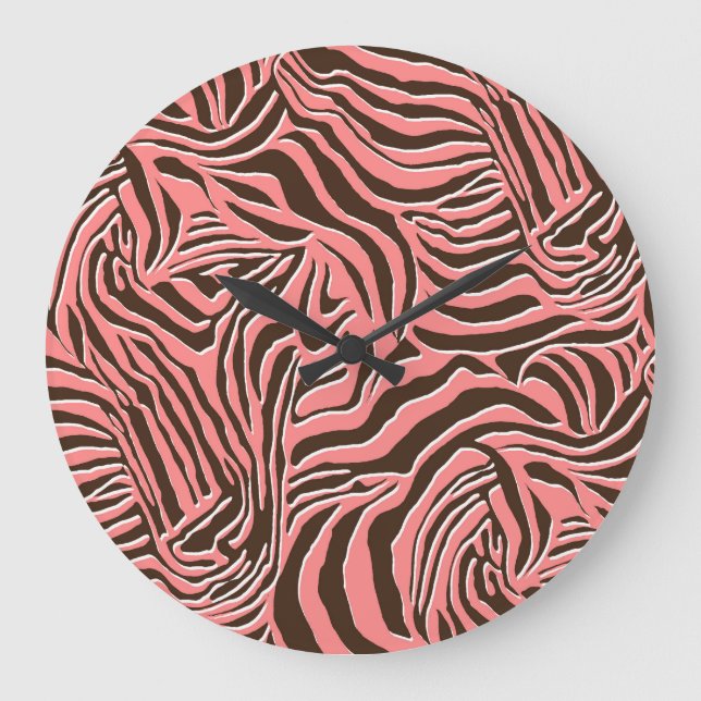 Animal print, seamless zebra pattern. large clock (Front)