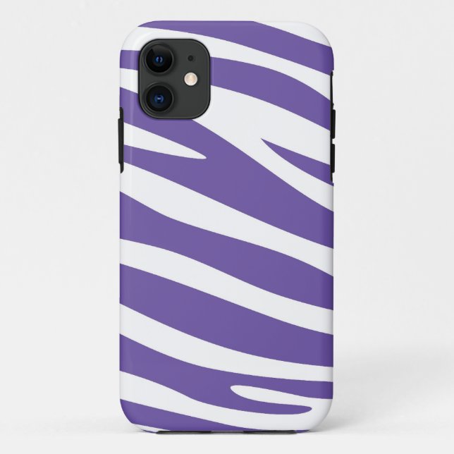 Animal print skin of Zebra (Violet, White) Case-Mate iPhone Case (Back)