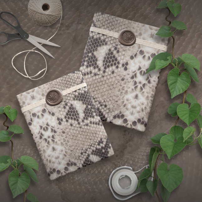 Animal Print Snake Taupe Wrapping Paper (Creator Uploaded)