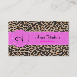 Animal Print, Spotted Leopard - Brown Black Business Card