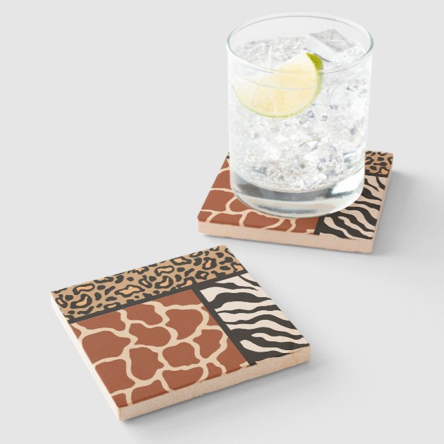 Animal Print  Stone Coaster  (Side)