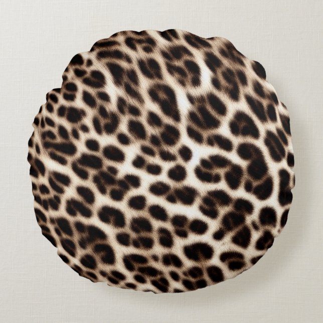 animal print texture fur skin cheetah leopard patt round cushion (Front)