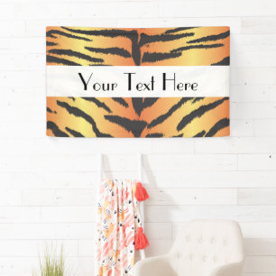 Animal Print, Tiger Stripes - Black Orange Banner