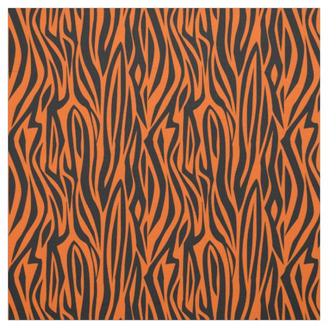 animal print tiger stripes wild orange fabric (Swatch)