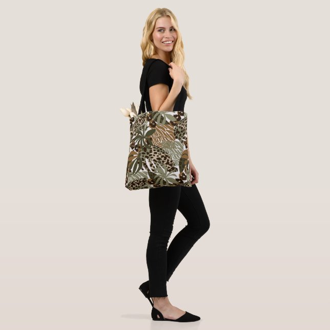 Animal Print Tote Bag (On Model)