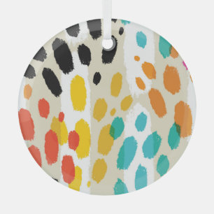 Animal Print Vintage Seamless Pattern Glass Tree Decoration