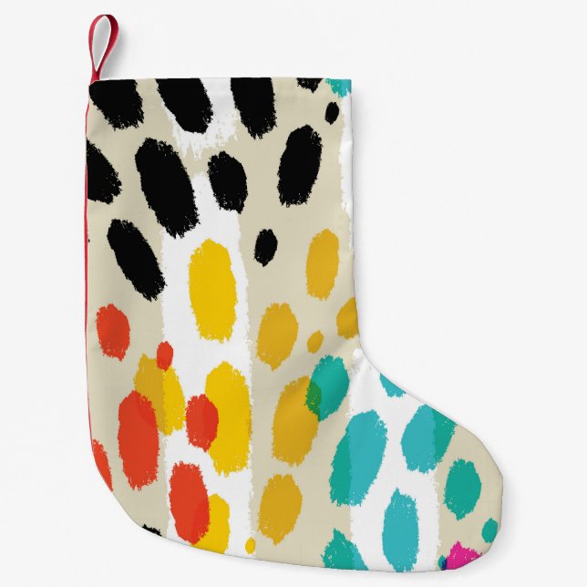Animal Print Vintage Seamless Pattern Small Christmas Stocking (Front)