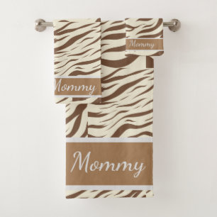 Animal print ,zebra Africa animal wildlife print Bath Towel Set