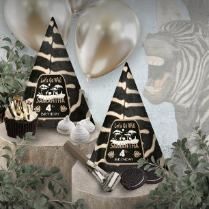 Animal Print Zebra Birthday Party Hat