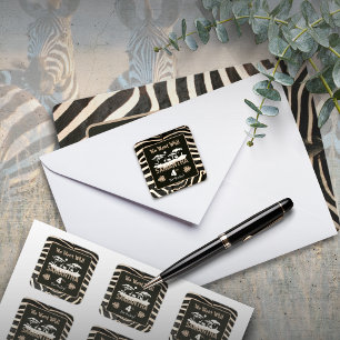 Animal Print Zebra Birthday Sticker