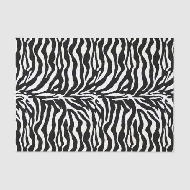 Animal Print, Zebra in Black and White Tissue Paper (Front)