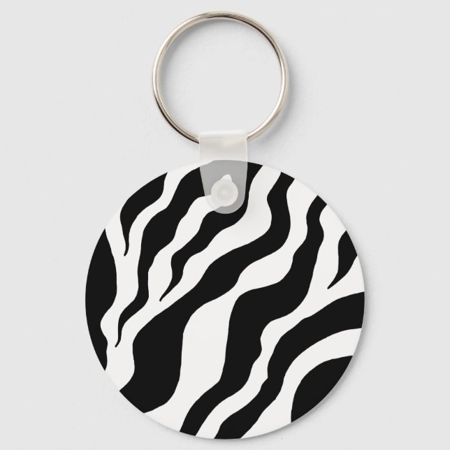 Animal Print Zebra  Keychain (Front)