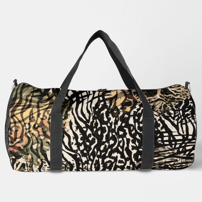 Animal print zebra modern Luxury sport bag (Front)
