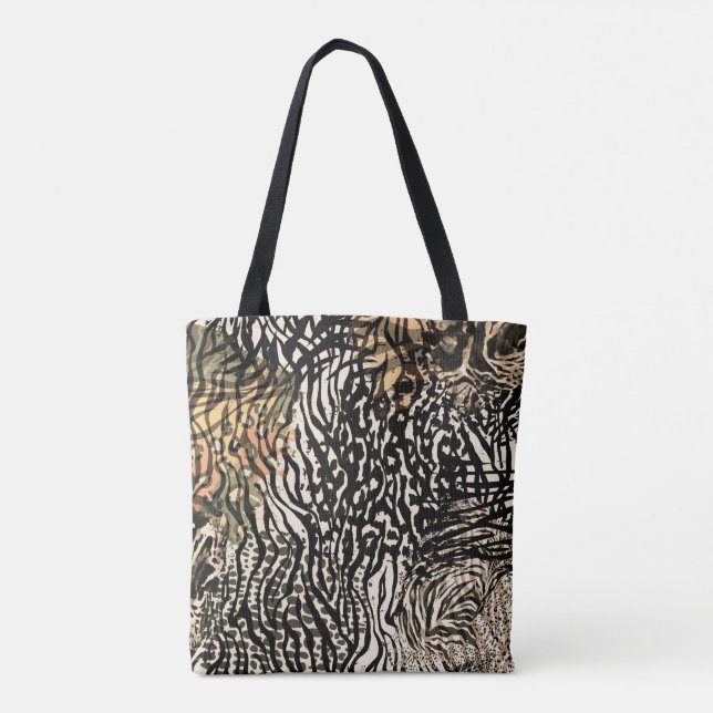 Animal print zebra modern Luxury Tote Bag (Back)