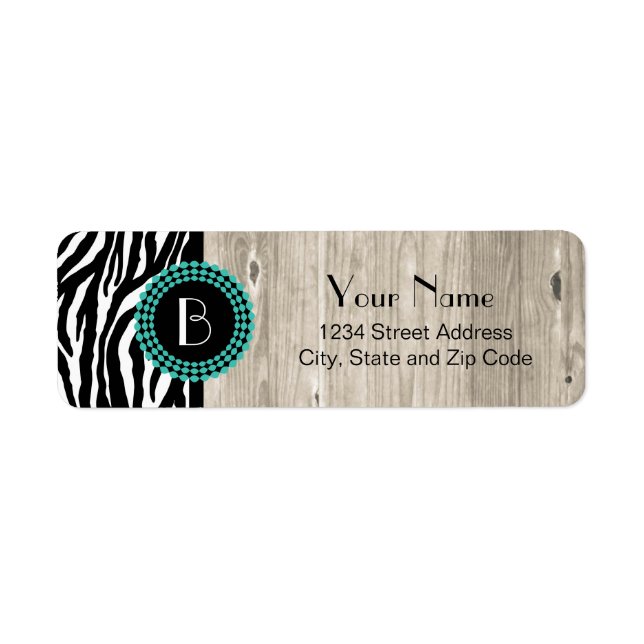Animal Print Zebra Pattern and Monogram (Front)