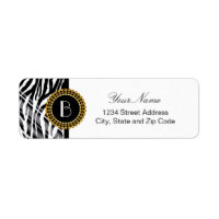 Animal Print Zebra Pattern and Monogram