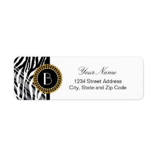 Animal Print Zebra Pattern and Monogram