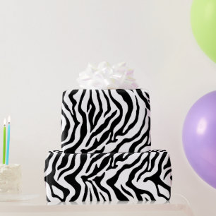 animal print zebra safari theme wrapping paper